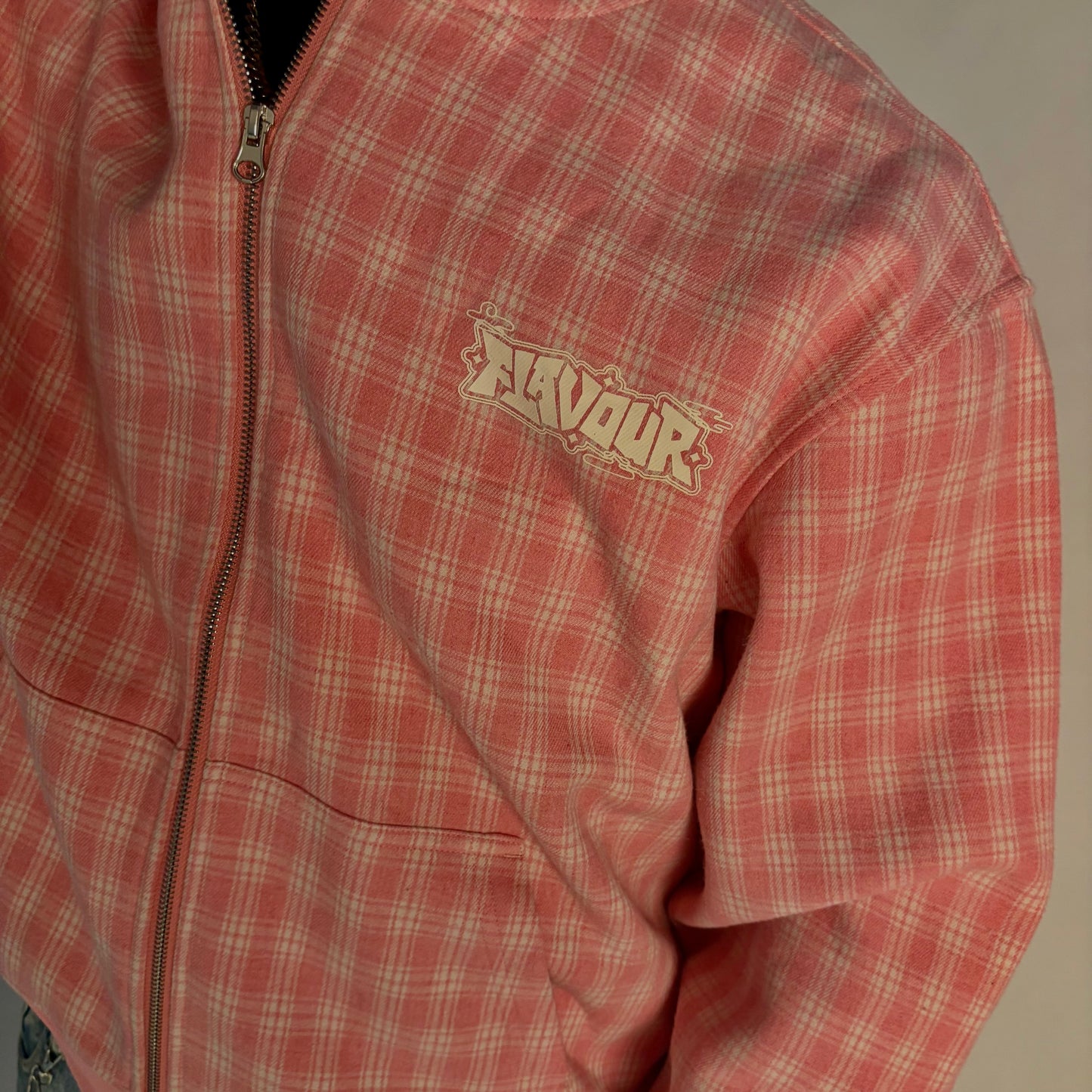 PINK PLAID HOODIE