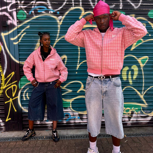 PINK PLAID HOODIE